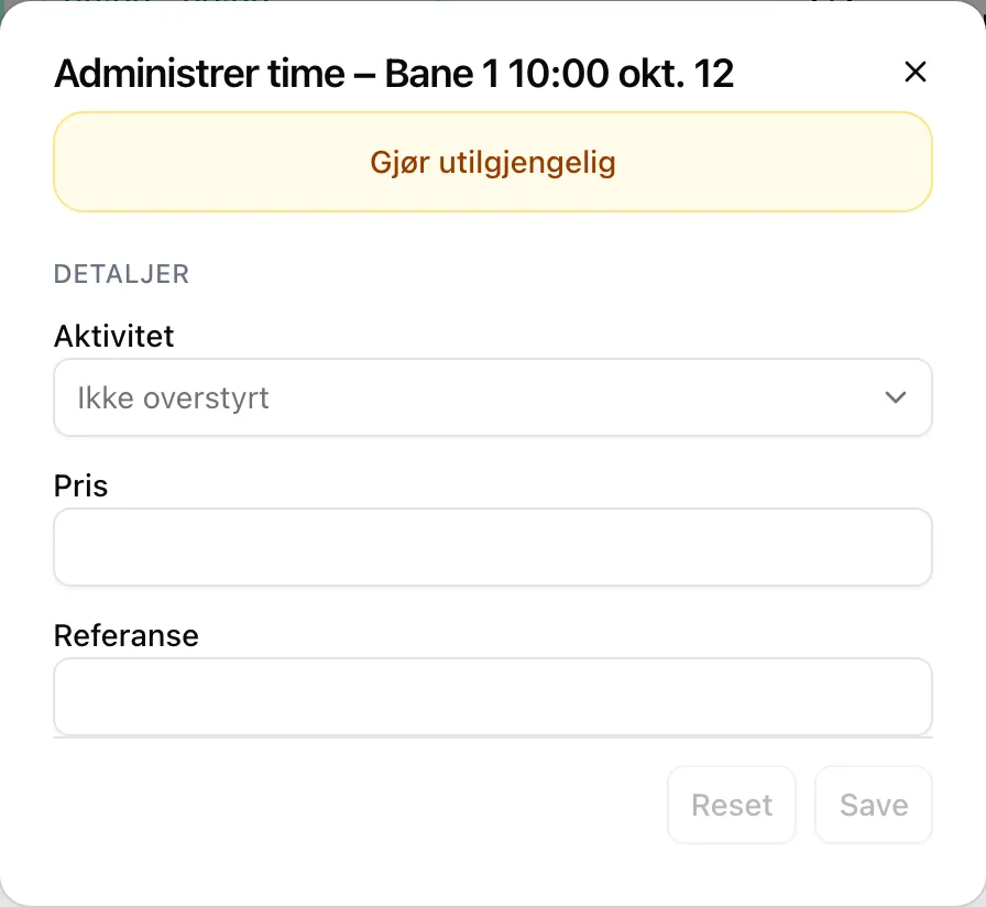 Administrer time for en ledig time