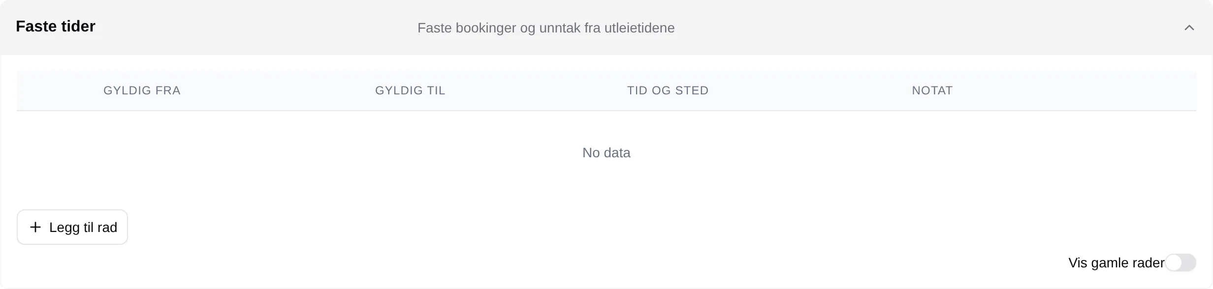 Faste tider