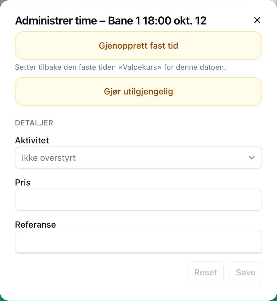 Den faste tiden er frigitt