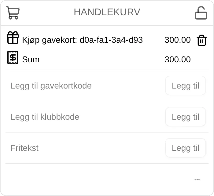 Gavekortet i handlekurven