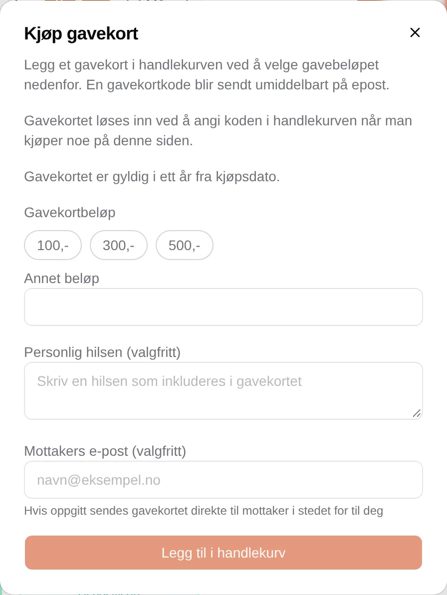 Kjøp gavekort