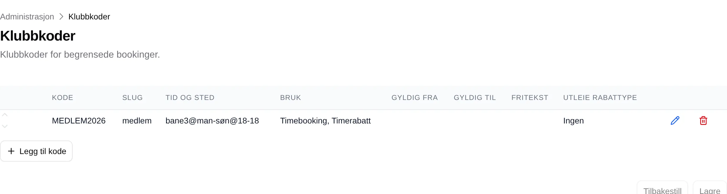 Klubbkoder