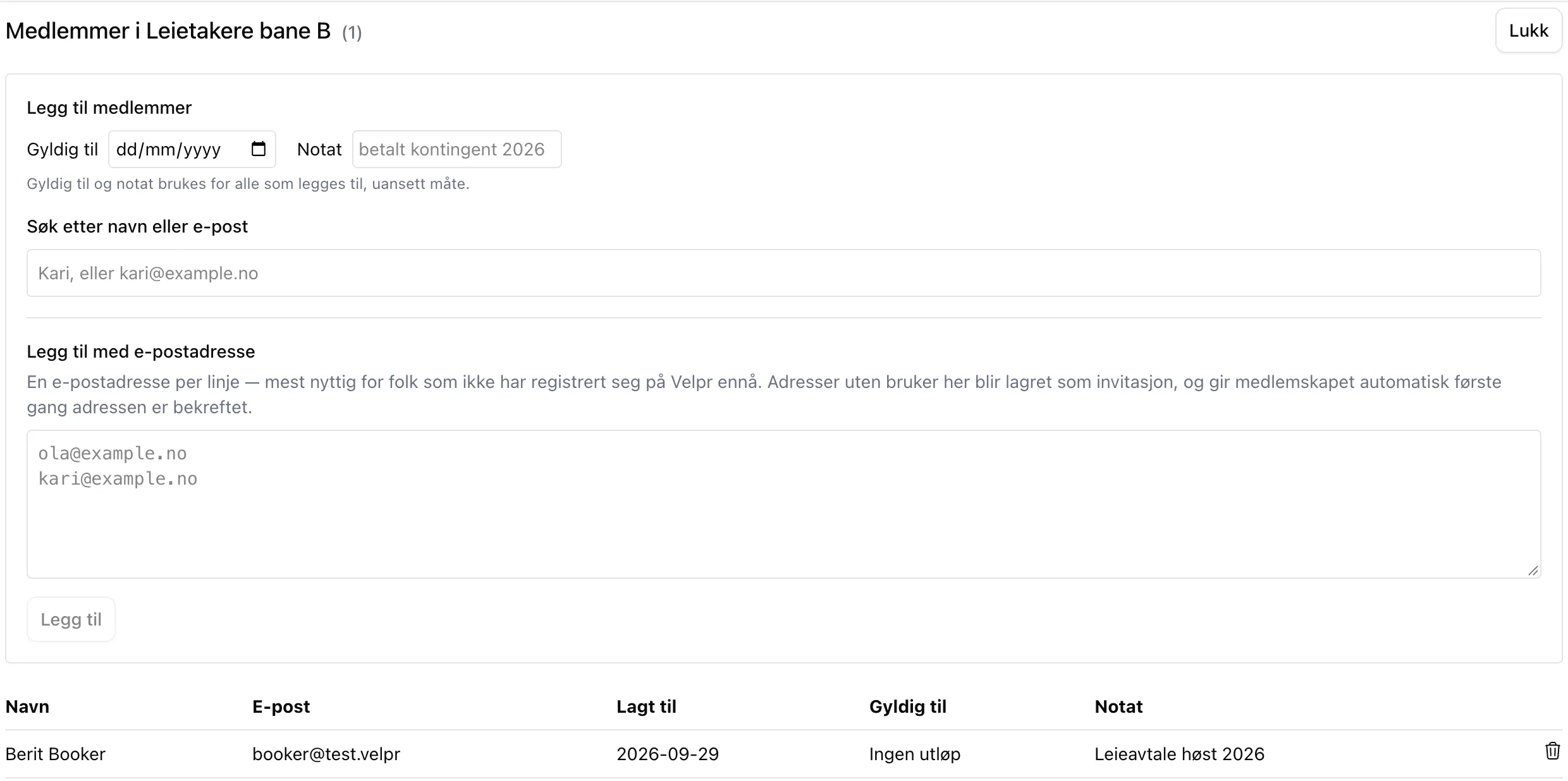 Medlemmer i en gruppe
