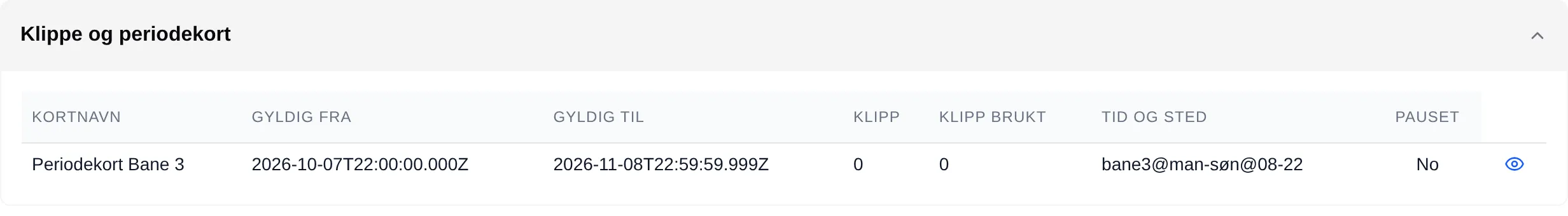 Klippe og periodekort på Min side