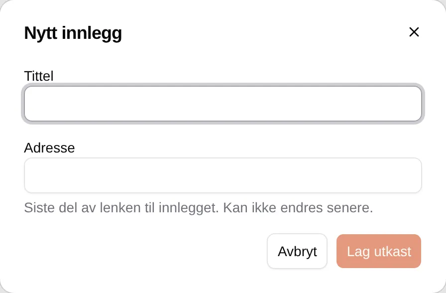 Nytt innlegg