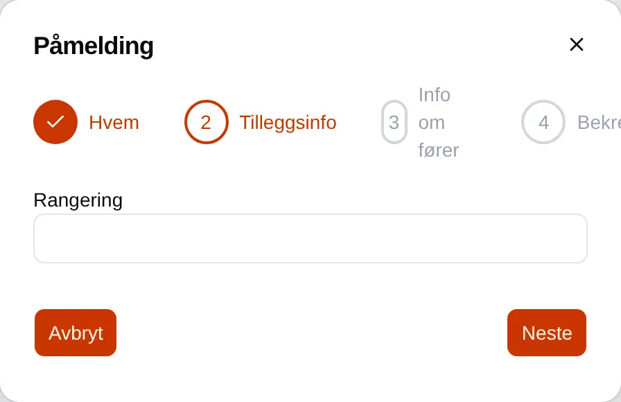Steget Tilleggsinfo