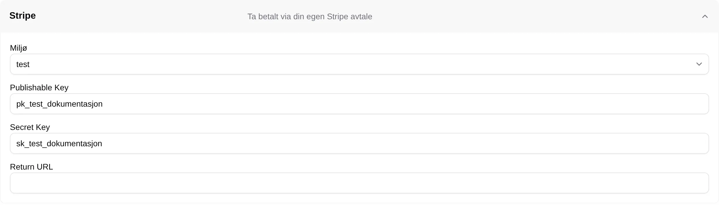 Stripe-seksjonen