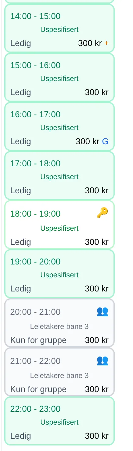 Timekort med symboler