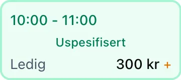 Timekort med + ved prisen