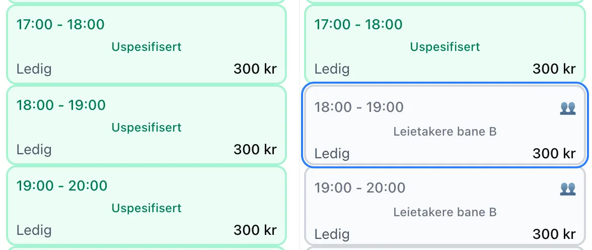Grå timekort for en gruppe du ikke er med i