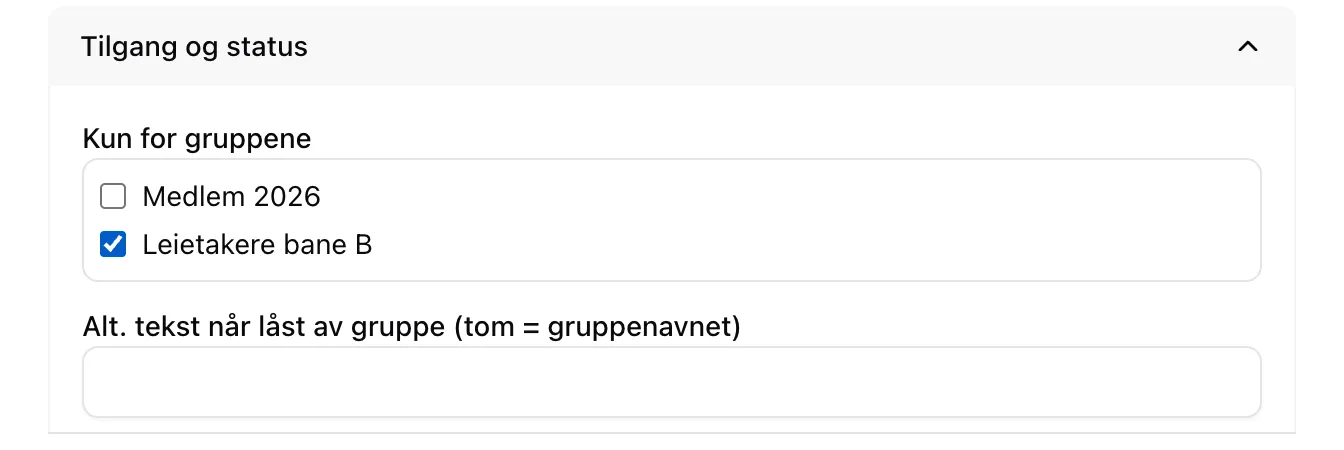 Tilgang og status på en utleietid