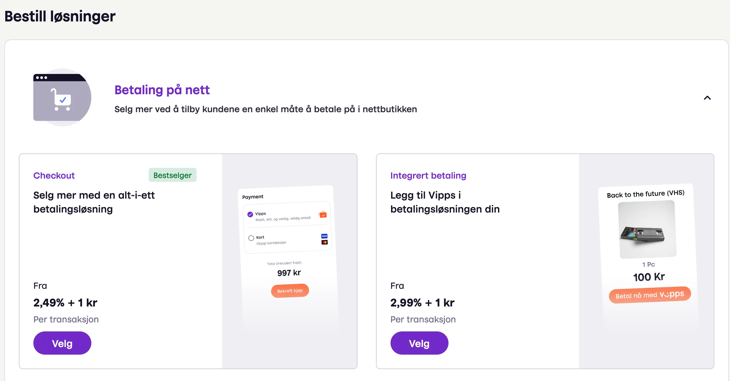 Vipps betaling på nett